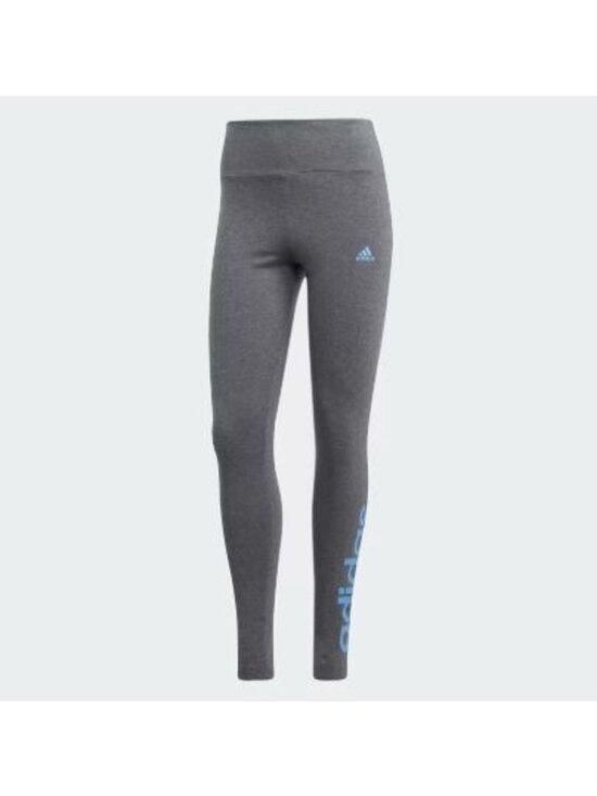 adidas Pants - NWT Adidas High-Waisted Logo Leggings Women's XS Dark Grey Heather/Blue Fusion